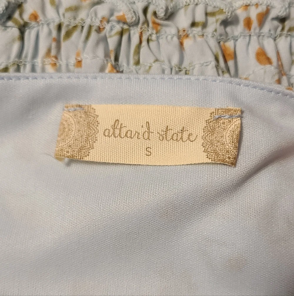 Altar'd State Light Sage Floral Smocked-Waist Dress - Picture 6 of 10